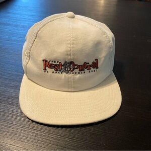 NWOT Van's Pest Control Make Vermin Run Baseball Cap Hat Beige OSFA  Adjustable